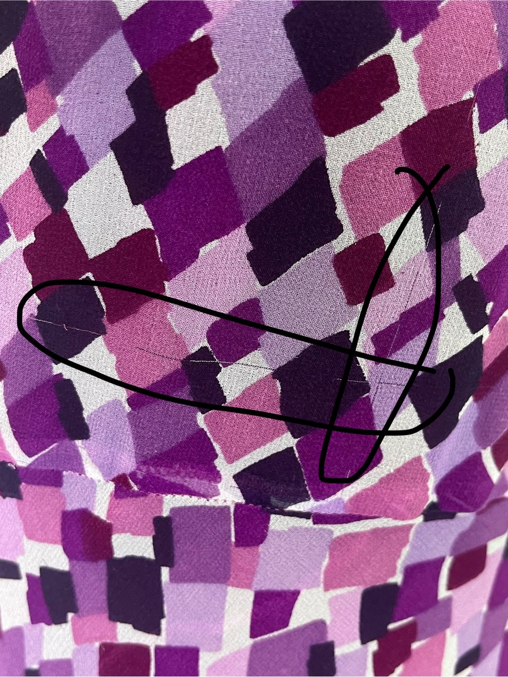 Karen Kane 100% Silk Bias Cut Stretch Maxi Dress Abstract Purple Size Small - Picture 10 of 16
